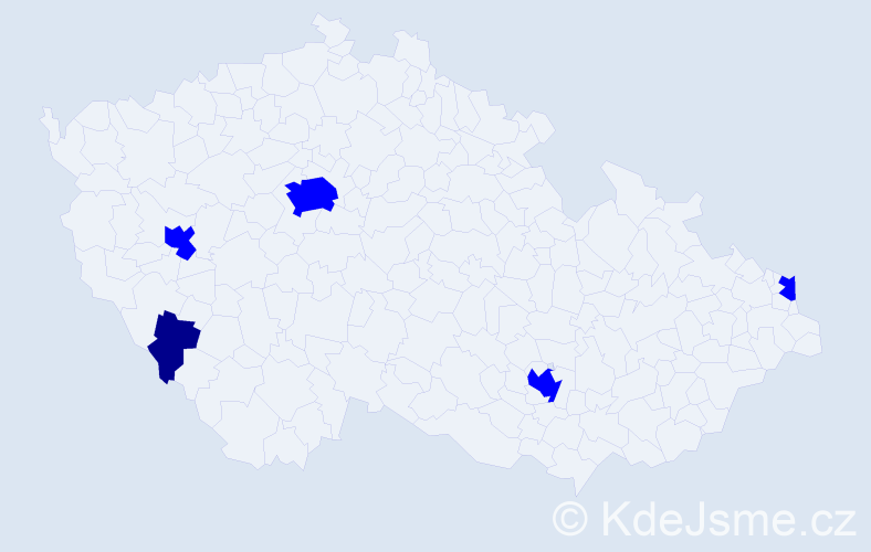 Jméno: 'Victoria Ella', počet výskytů 6 v celé ČR