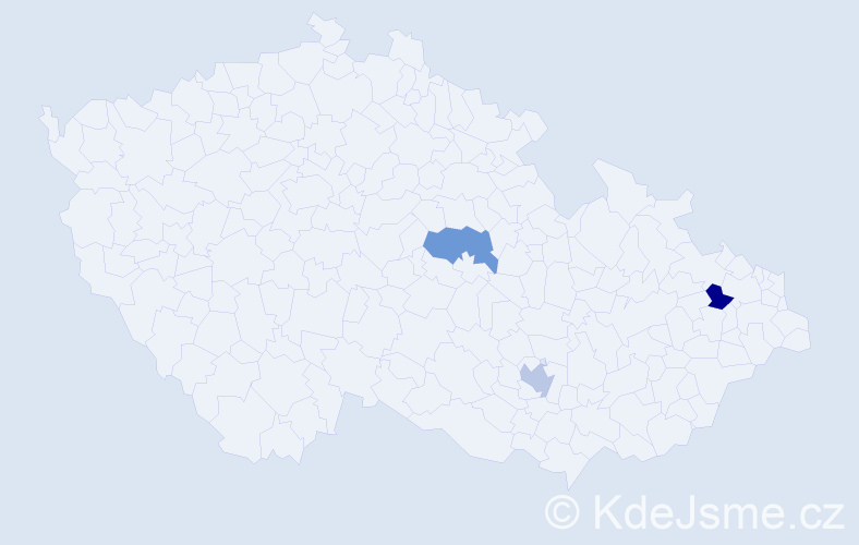 Jméno: 'Valina', počet výskytů 3 v celé ČR