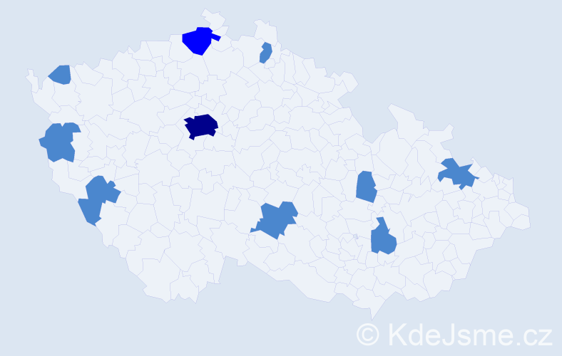 Jméno: 'Karsten', počet výskytů 13 v celé ČR