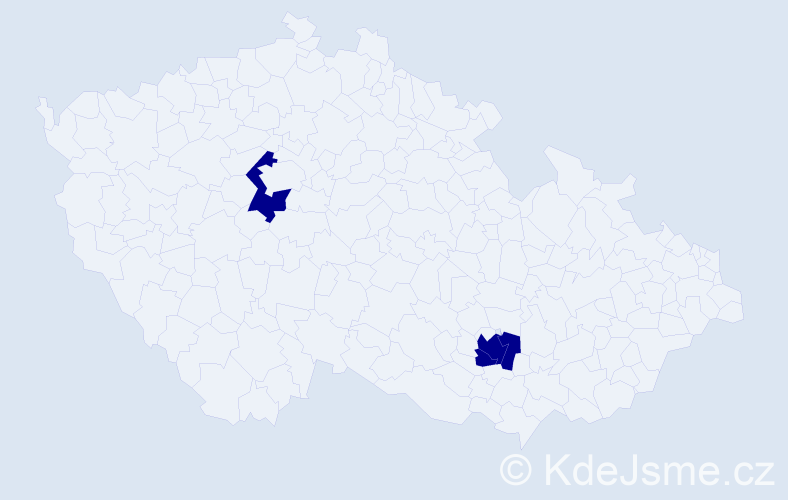 Jméno: 'Sandrine', počet výskytů 3 v celé ČR