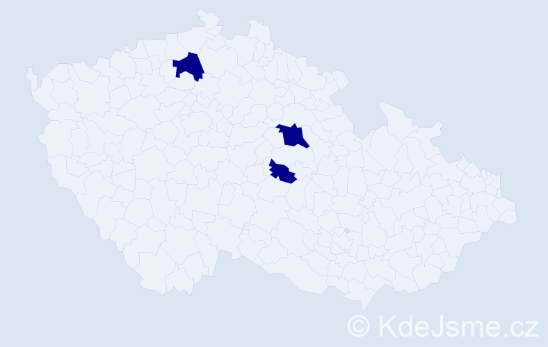 Jméno: 'Salmon', počet výskytů 3 v celé ČR