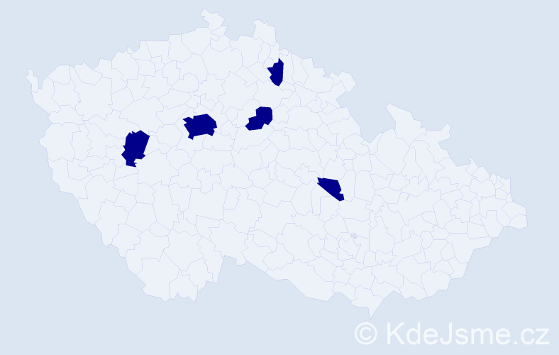 Jméno: 'Abrahám', počet výskytů 5 v celé ČR