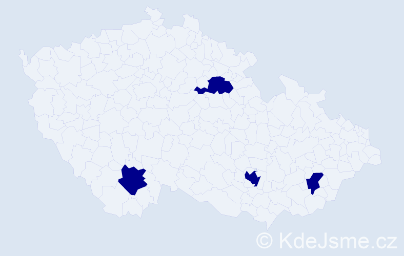 Jméno: 'Kristoffer', počet výskytů 4 v celé ČR