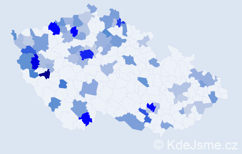 Jméno: 'Paul', počet výskytů 203 v celé ČR