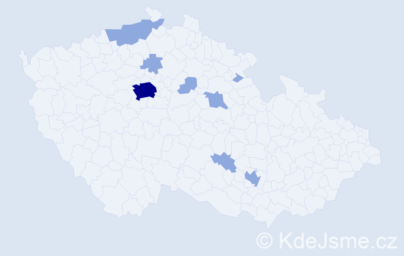 Jméno: 'Andranik', počet výskytů 19 v celé ČR