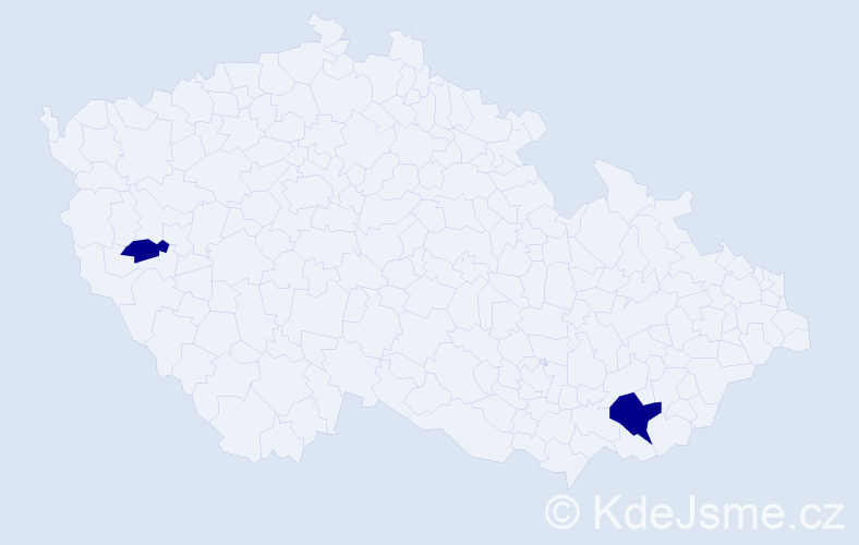 Jméno: 'Kinley', počet výskytů 2 v celé ČR