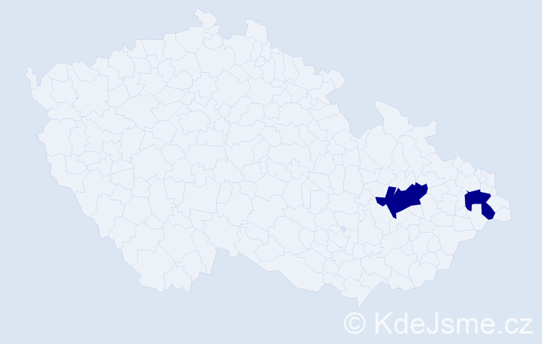 Jméno: 'Miloslav Karel', počet výskytů 2 v celé ČR