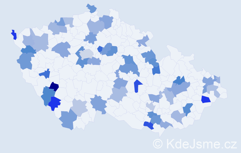 Jméno: 'Deniel', počet výskytů 70 v celé ČR