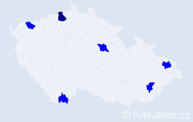 Jméno: 'Ginette', počet výskytů 7 v celé ČR