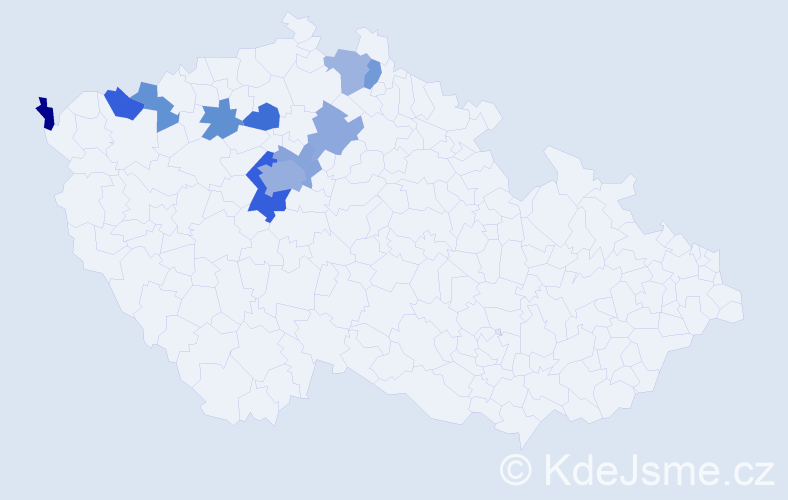Jméno: 'Yustyna', počet výskytů 19 v celé ČR