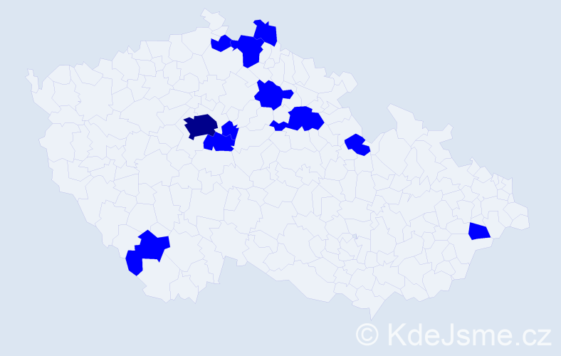 Jméno: 'Amálka', počet výskytů 12 v celé ČR