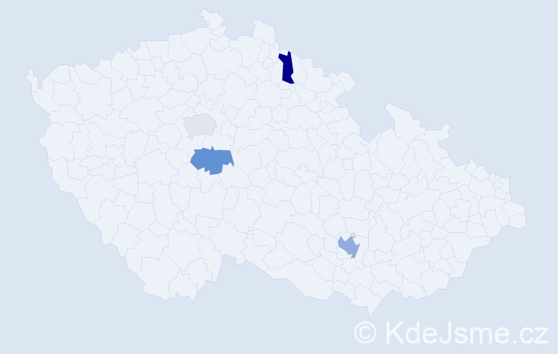 Jméno: 'Hind', počet výskytů 5 v celé ČR