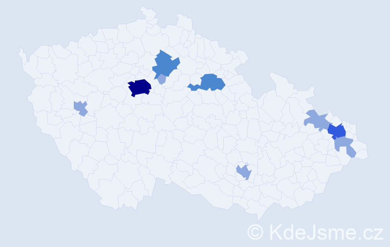 Jméno: 'Donka', počet výskytů 17 v celé ČR