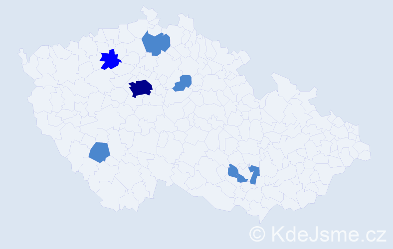 Jméno: 'Vuk', počet výskytů 10 v celé ČR