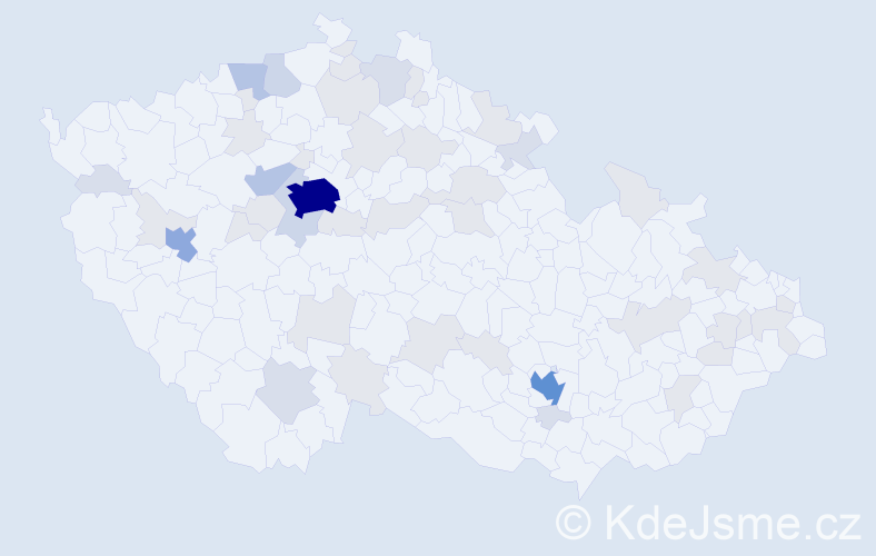 Jméno: 'Ahmed', počet výskytů 123 v celé ČR