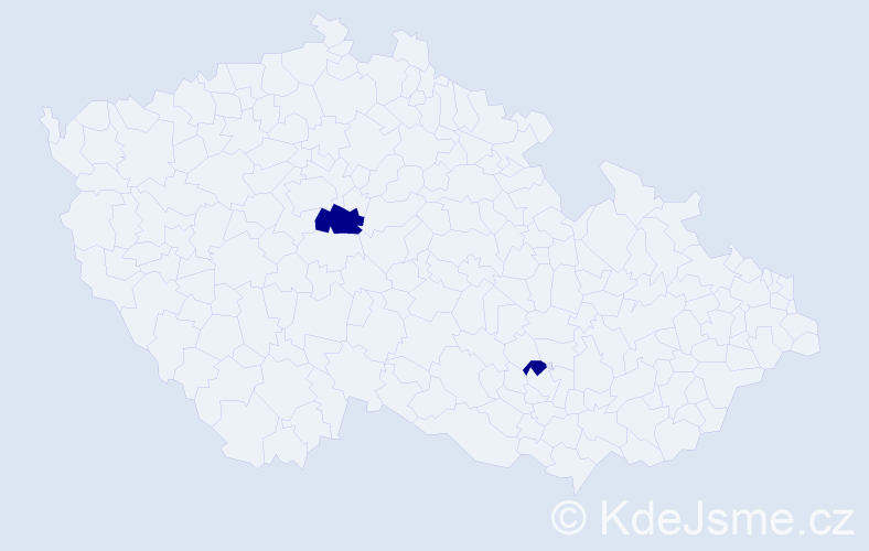 Jméno: 'Johannes Christian', počet výskytů 2 v celé ČR