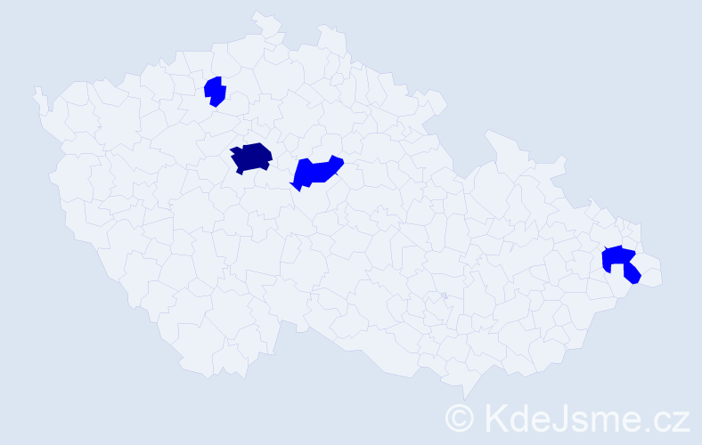Jméno: 'Dace', počet výskytů 5 v celé ČR