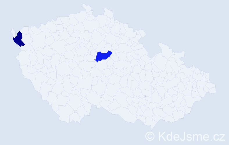 Jméno: 'Margéta', počet výskytů 2 v celé ČR