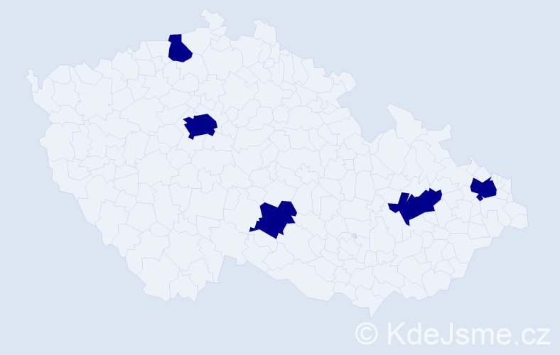 Jméno: 'Barbora Emma', počet výskytů 5 v celé ČR