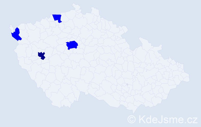 Jméno: 'Dac', počet výskytů 5 v celé ČR