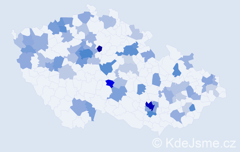 Jméno: 'Mark', počet výskytů 180 v celé ČR
