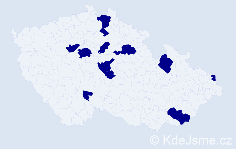 Jméno: 'Urban', počet výskytů 13 v celé ČR