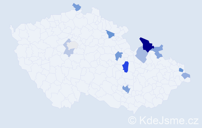 Jméno: 'Pavlos', počet výskytů 23 v celé ČR