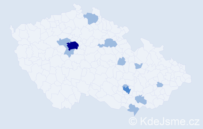 Jméno: 'Chloe', počet výskytů 17 v celé ČR