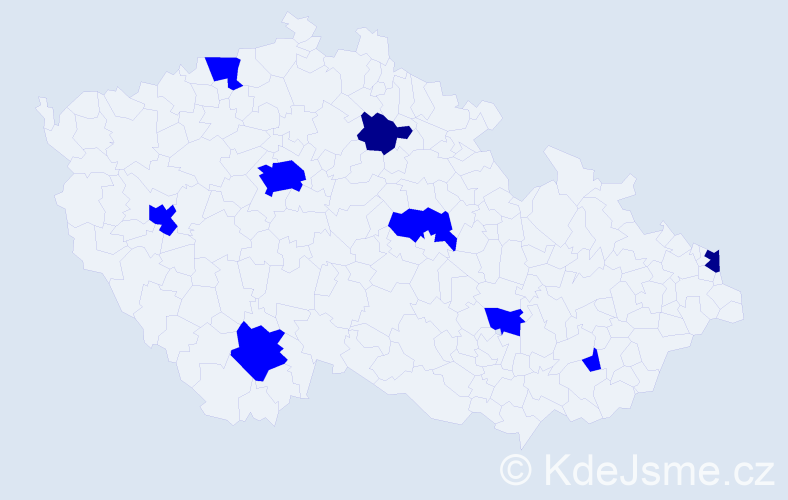 Jméno: 'Darien', počet výskytů 11 v celé ČR