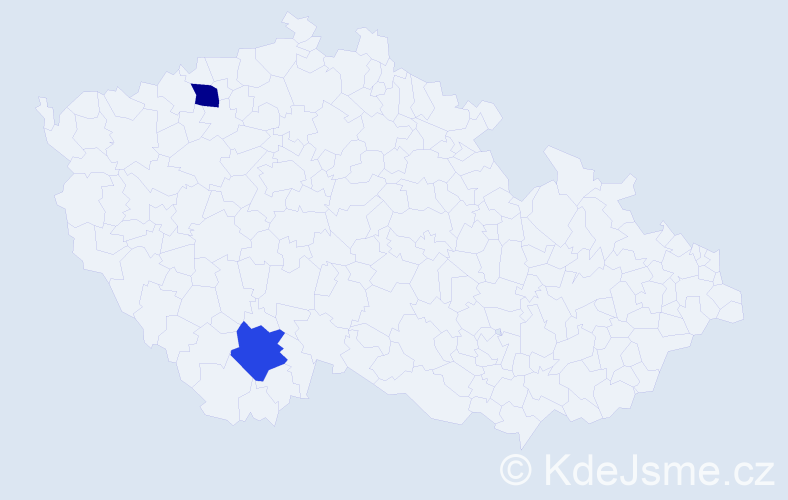 Jméno: 'Kristýna Leontýna', počet výskytů 2 v celé ČR