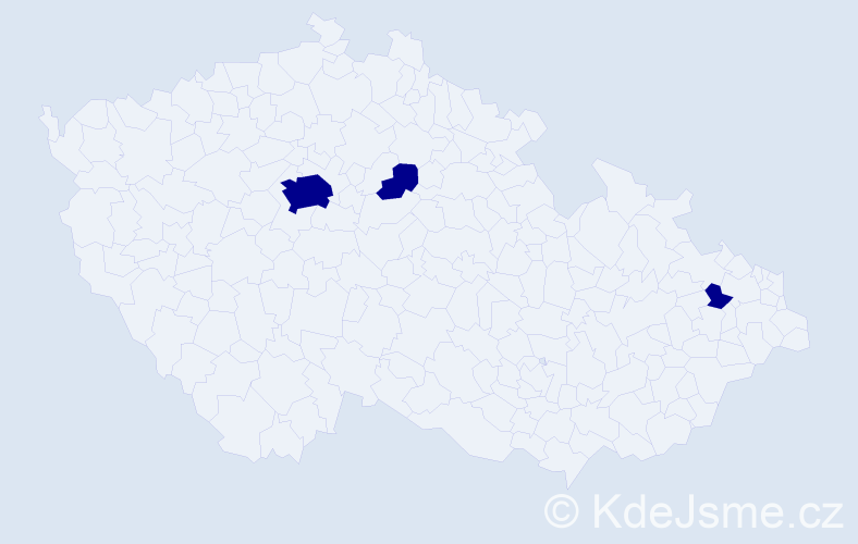 Jméno: 'Maxmiliána', počet výskytů 3 v celé ČR