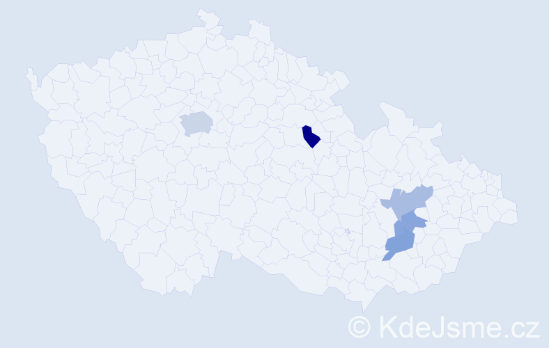 Jméno: 'Elaine', počet výskytů 7 v celé ČR