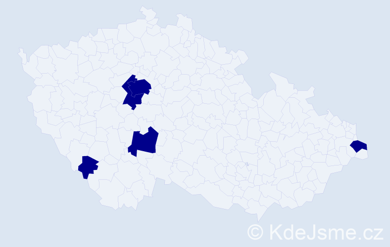 Jméno: 'Natálie Ema', počet výskytů 5 v celé ČR