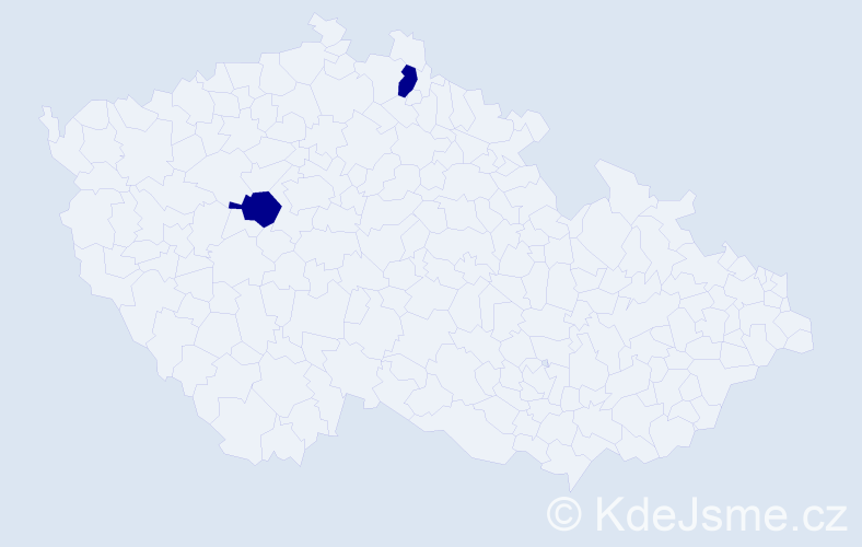 Jméno: 'Tumendemberel', počet výskytů 2 v celé ČR