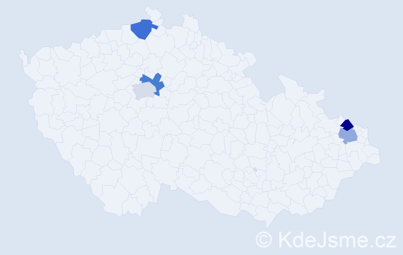 Jméno: 'Adelaide', počet výskytů 5 v celé ČR