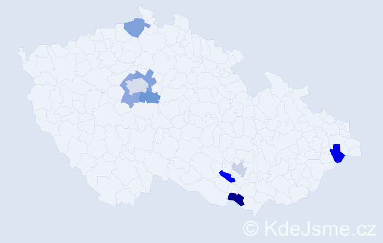 Jméno: 'Thomas William', počet výskytů 10 v celé ČR