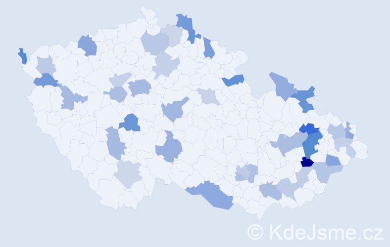 Jméno: 'Livie', počet výskytů 63 v celé ČR