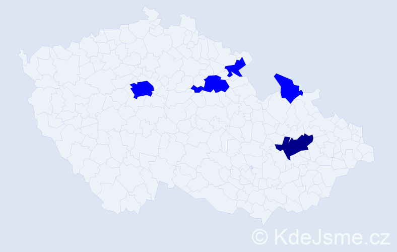 Jméno: 'Mito', počet výskytů 6 v celé ČR