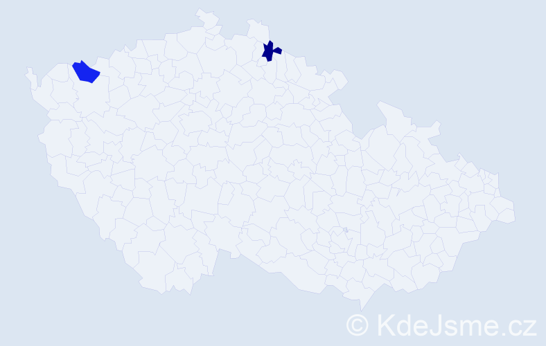 Jméno: 'Sigfrid', počet výskytů 2 v celé ČR