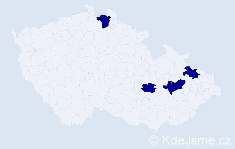 Jméno: 'Ruda', počet výskytů 4 v celé ČR