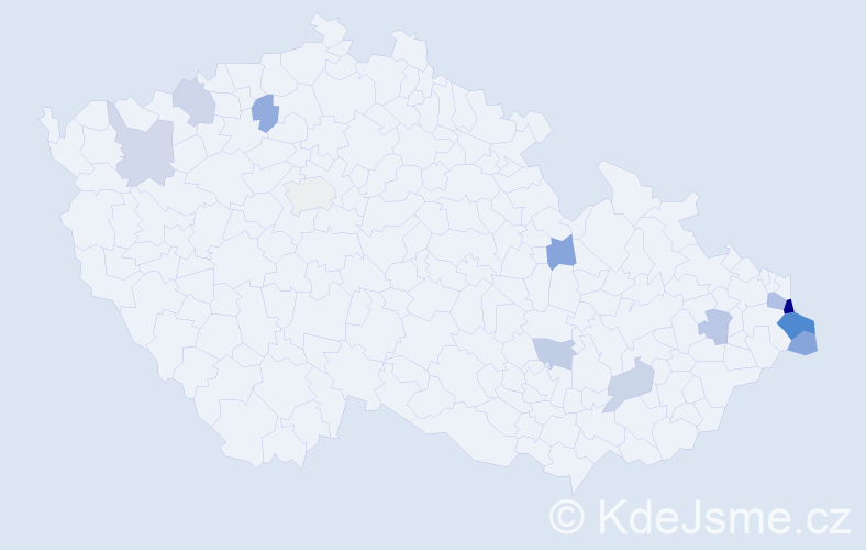 Jméno: 'Kazimierz', počet výskytů 21 v celé ČR