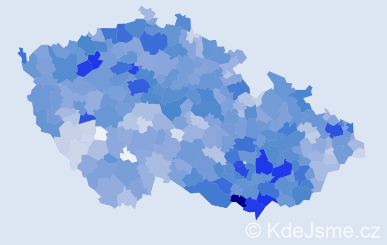 Jméno: 'Světlana', počet výskytů 3863 v celé ČR