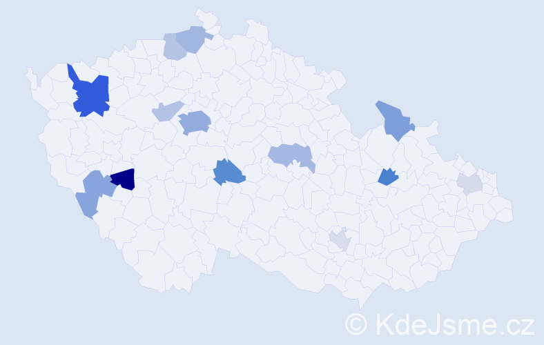 Jméno: 'Farida', počet výskytů 26 v celé ČR
