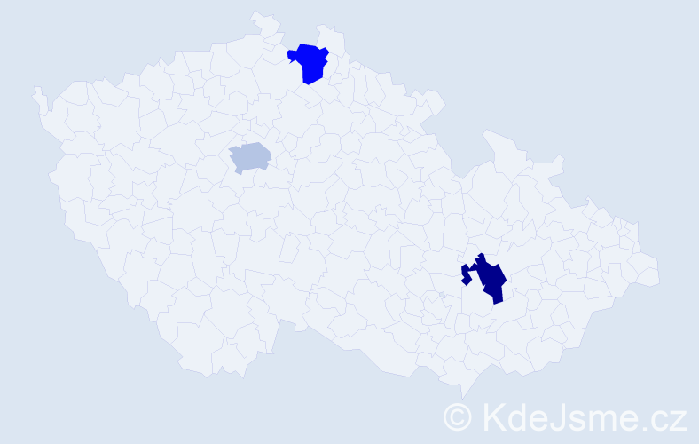 Jméno: 'Sebastian James', počet výskytů 3 v celé ČR