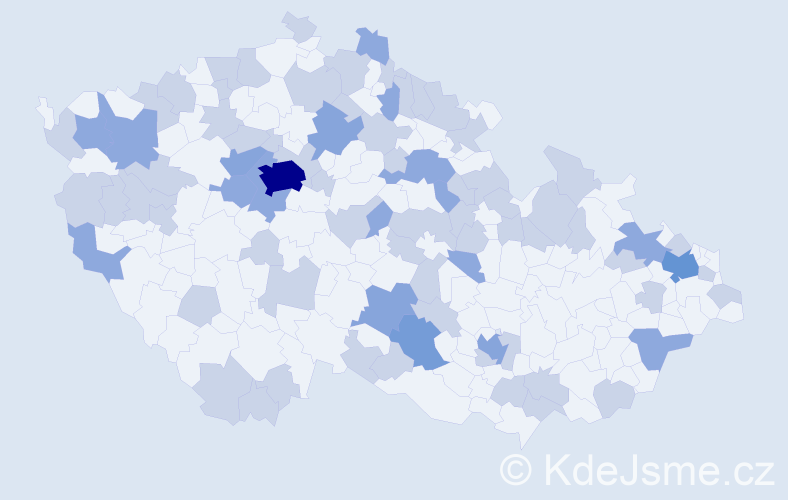 Jméno: 'Týna', počet výskytů 120 v celé ČR