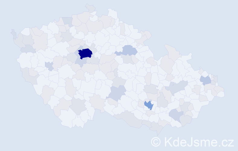 Jméno: 'William', počet výskytů 206 v celé ČR