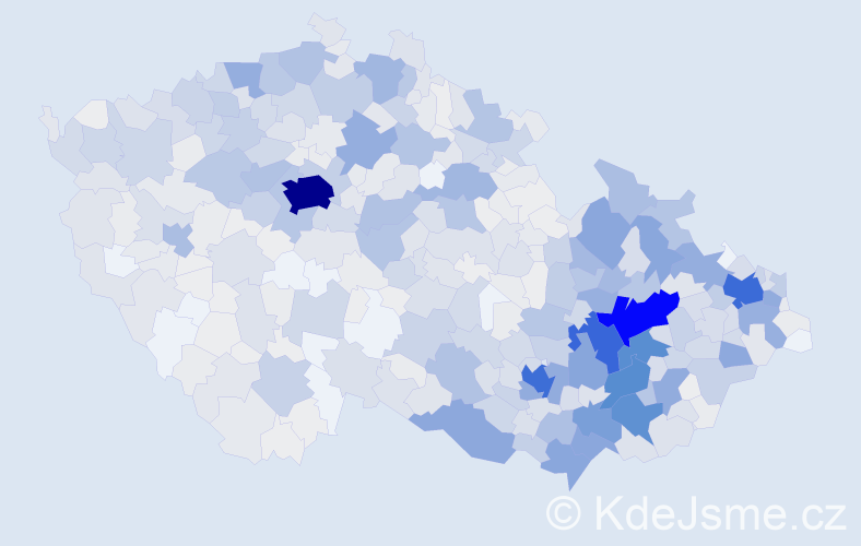 Jméno: 'Květoslav', počet výskytů 2628 v celé ČR