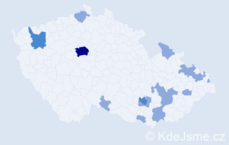 Jméno: 'Rafaela', počet výskytů 25 v celé ČR