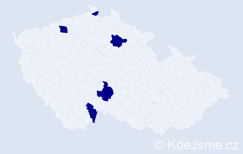 Jméno: 'Ánh', počet výskytů 5 v celé ČR