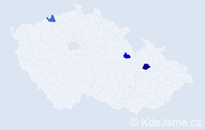 Jméno: 'Cosmin', počet výskytů 4 v celé ČR